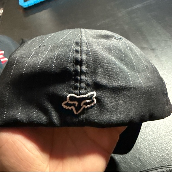 Black Fox Racing Pinstripe Hat Cap S/M Flex fit Spandex Stretch - Picture 6 of 6